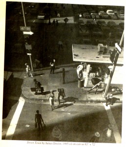 Down Town by James Doolin, 1985 oil on canvas 83" x 72"